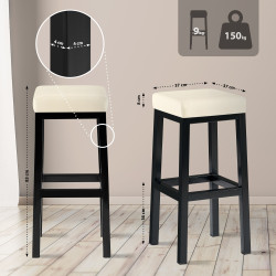 Sgabello da bar Taylor B85 in similpelle color crema