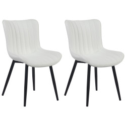 Ensemble de 2 chaises Largo, similicuir, blanches