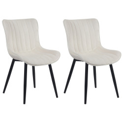 Ensemble de 2 chaises Largo en velours crème