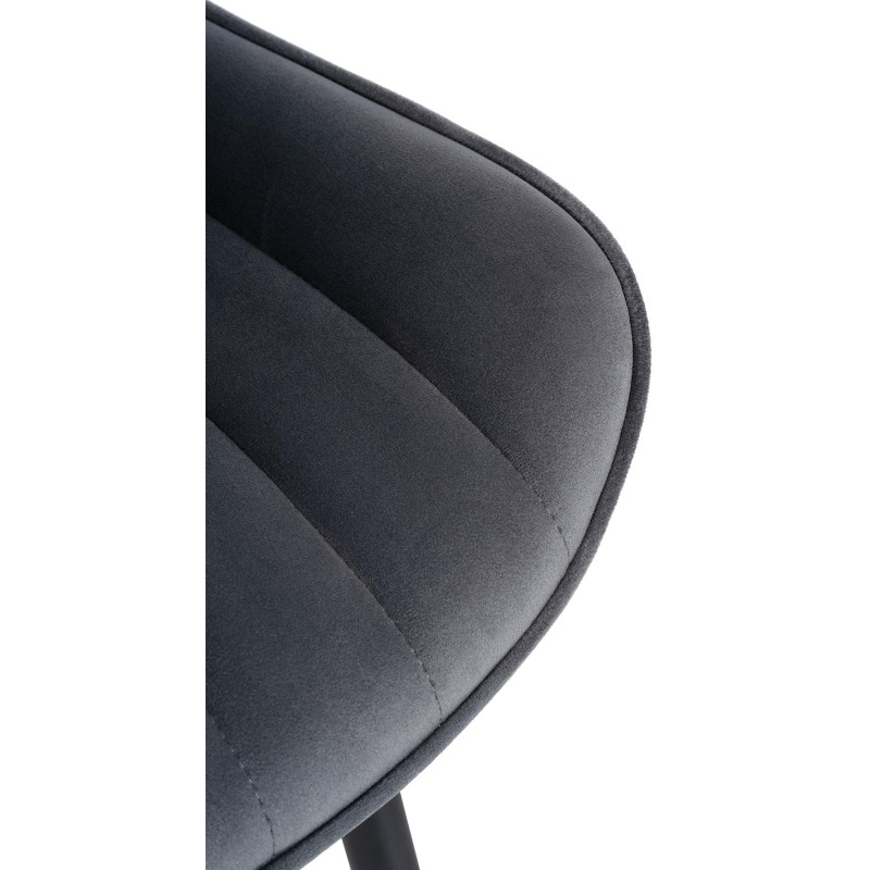 Ensemble de 2 fauteuils Largo, velours, gris foncé