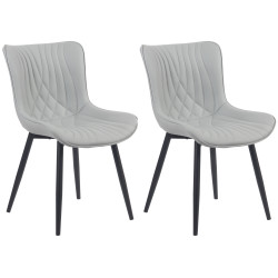 Ensemble de 2 chaises Brady, similicuir, grises