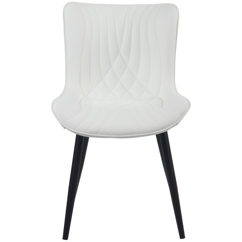 Ensemble de 2 chaises Brady, similicuir, blanches