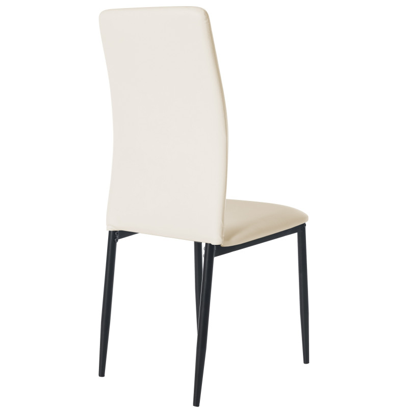 Ensemble de 4 chaises de salle à manger Savino, similicuir, crème