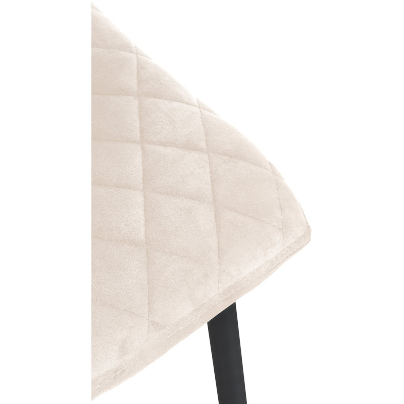 Ensemble de 4 chaises Telde en velours crème
