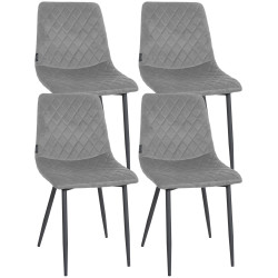 Ensemble de 4 chaises Telde en velours gris