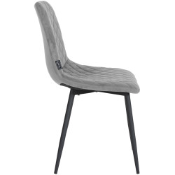 Ensemble de 4 chaises Telde en velours gris