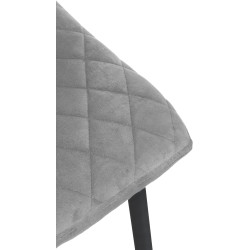 Ensemble de 4 chaises Telde en velours gris