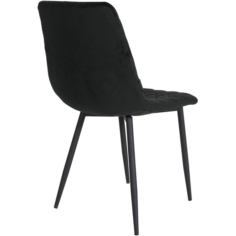 Ensemble de 4 chaises Telde en velours noir