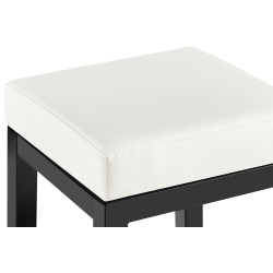 Tabouret de bar Taylor B85 en cuir synthétique blanc