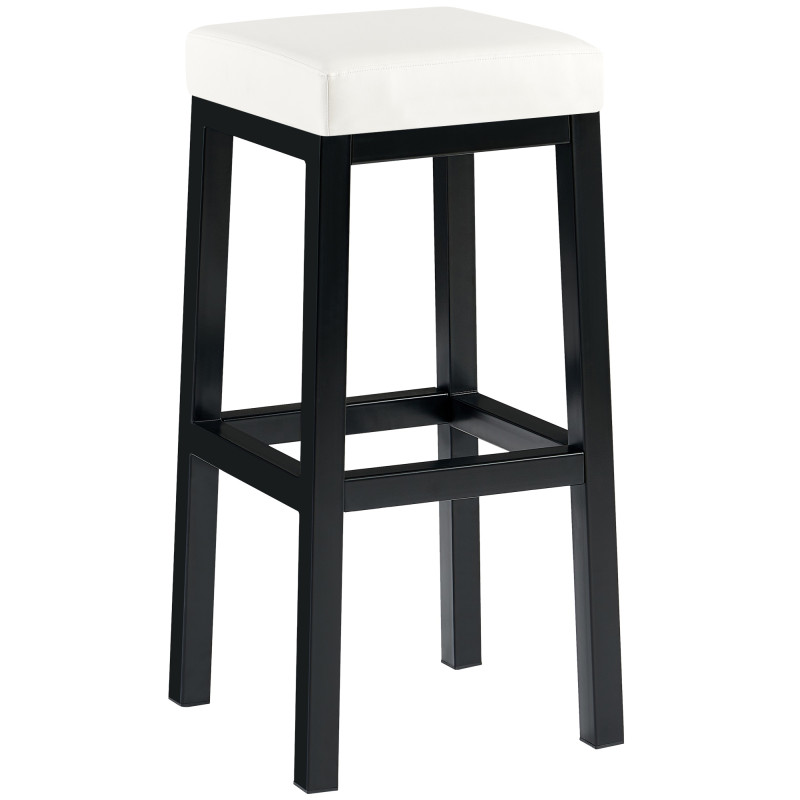 Tabouret de bar Taylor B85 en cuir synthétique blanc