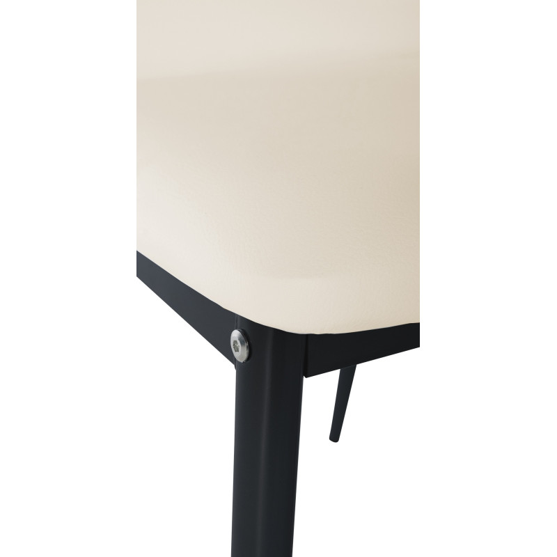 Ensemble de 6 chaises de salle à manger Savino, similicuir, crème