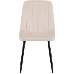 Ensemble de 4 chaises en velours crème Dijon