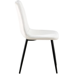 Ensemble de 4 chaises Dijon en velours blanc crème