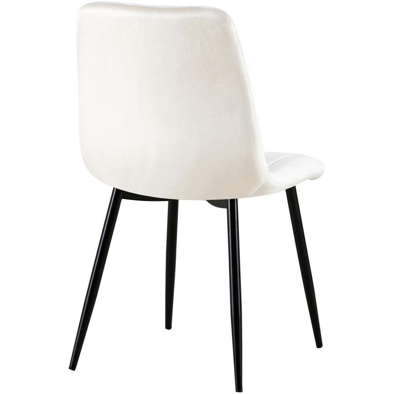 Ensemble de 4 chaises Dijon en velours blanc crème