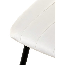 Ensemble de 4 chaises Dijon en velours blanc crème