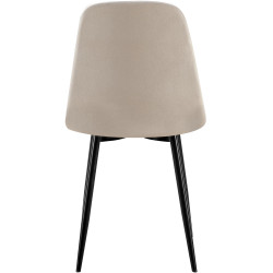 Chaise de salle à manger Baxter, velours gris