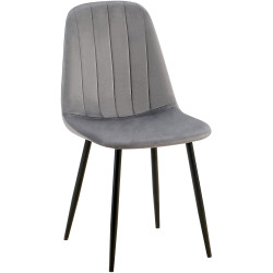 Chaise de salle à manger Baxter, velours gris foncé