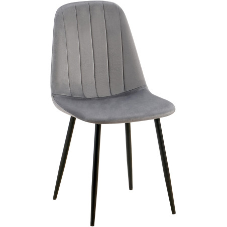 Chaise de salle à manger Baxter, velours gris foncé