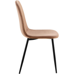 Chaise de salle à manger Baxter, velours, marron