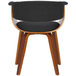 Ensemble de 2 chaises Bruce, tissu noyer/noir