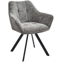 Chaise de salle à manger Scott, tissu gris foncé