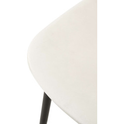 Ensemble de 4 chaises Giverny en velours blanc crème