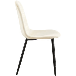 Ensemble de 4 chaises Giverny en velours crème