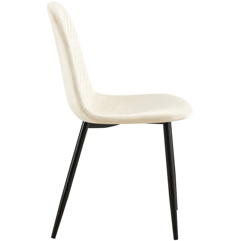 Ensemble de 4 chaises Giverny en velours crème