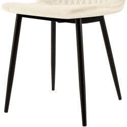 Ensemble de 4 chaises Giverny en velours crème