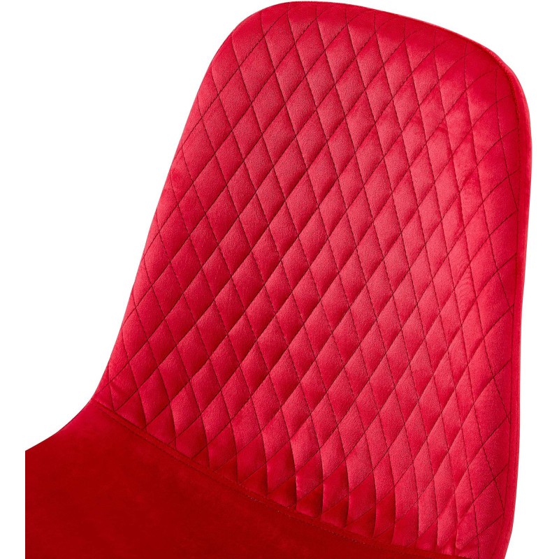 Ensemble de 4 chaises Giverny en velours rouge