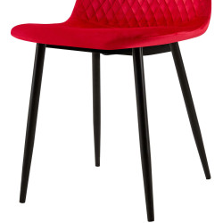 Ensemble de 4 chaises Giverny en velours rouge