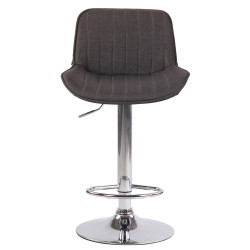 Lot de 2 tabourets de bar Lentini en tissu chromé gris foncé