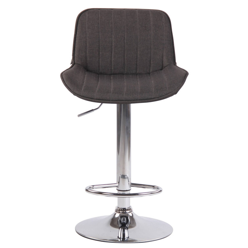 Lot de 2 tabourets de bar Lentini en tissu chromé gris foncé