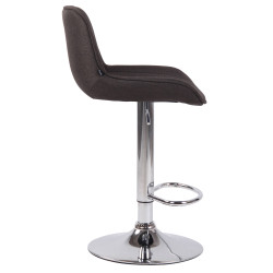 Lot de 2 tabourets de bar Lentini en tissu chromé gris foncé