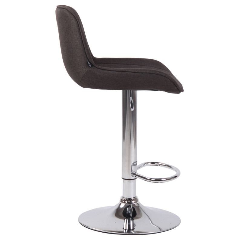 Lot de 2 tabourets de bar Lentini en tissu chromé gris foncé