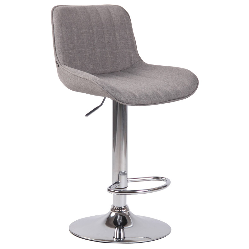 Lot de 2 tabourets de bar Lentini en tissu chromé gris
