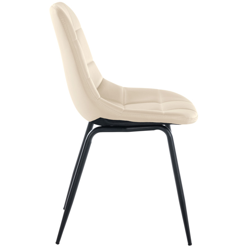 Ensemble de 2 chaises, Tom en similicuir, couleur crème