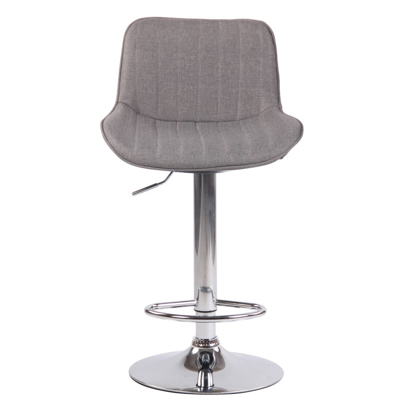 Lot de 2 tabourets de bar Lentini en tissu chromé gris