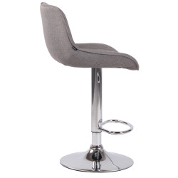 Lot de 2 tabourets de bar Lentini en tissu chromé gris