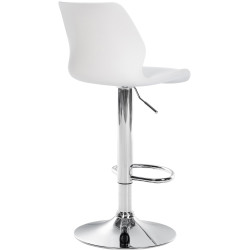 Tabouret de bar Gilbert, plastique blanc