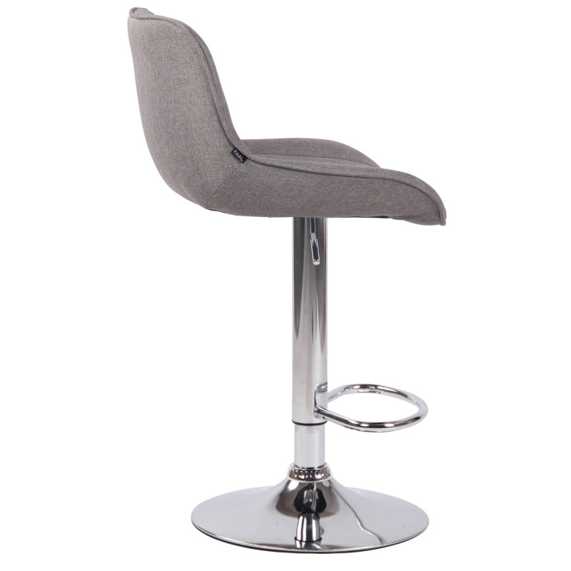 Lot de 2 tabourets de bar Lentini en tissu chromé gris