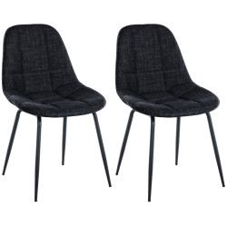 Ensemble de 2 fauteuils Tom, tissu noir