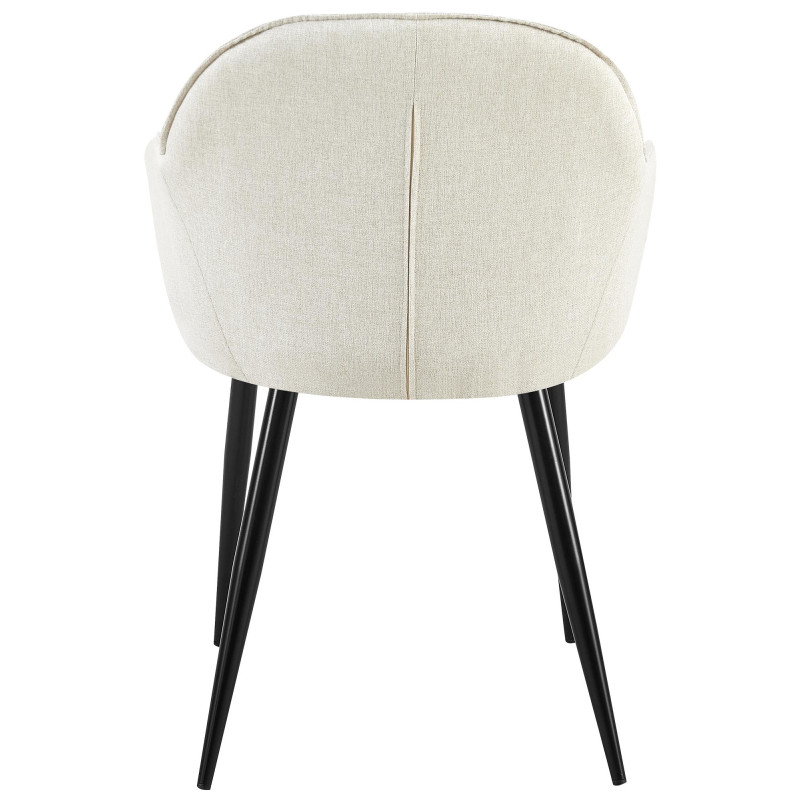 Ensemble de 2 chaises de salle à manger Boise, tissu crème