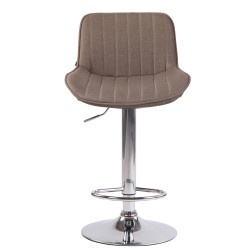 Lot de 2 tabourets de bar Lentini en tissu chromé taupe
