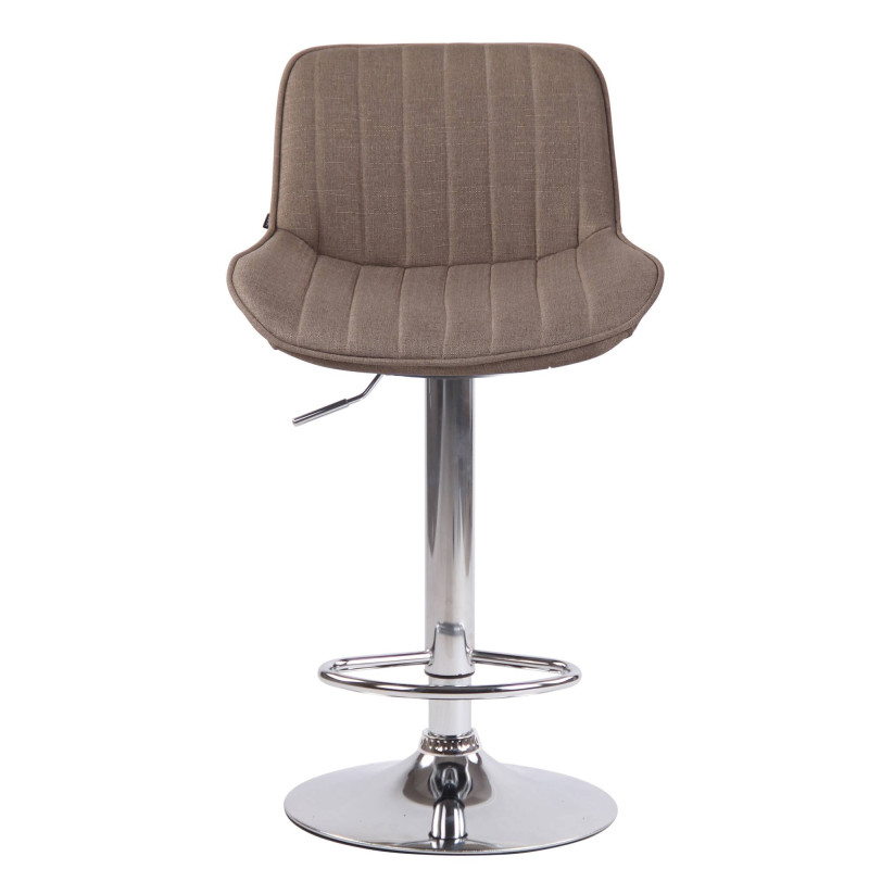 Lot de 2 tabourets de bar Lentini en tissu chromé taupe