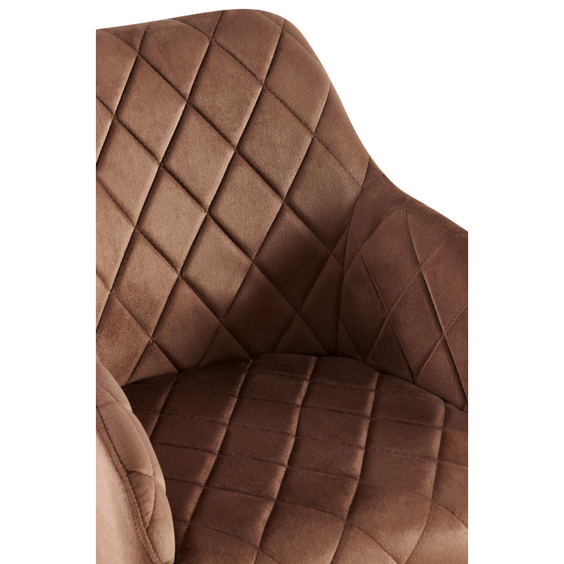 Chaise de salle à manger Monett en velours marron