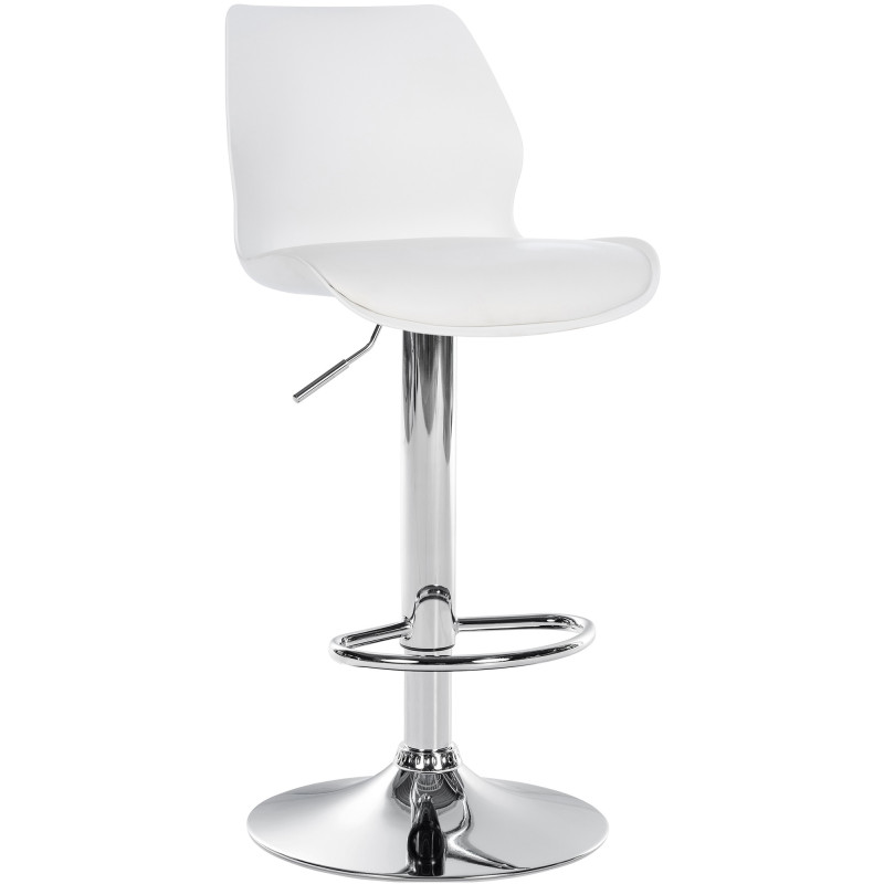 Tabouret de bar Gilbert, plastique blanc