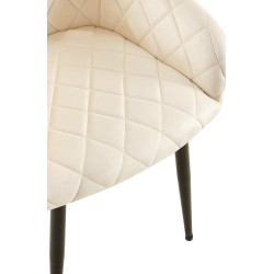 Chaise de salle à manger Monett, velours, B, crème