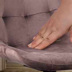 Chaise de salle à manger Merna, velours marron