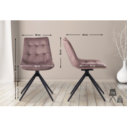 Chaise de salle à manger Merna, velours marron